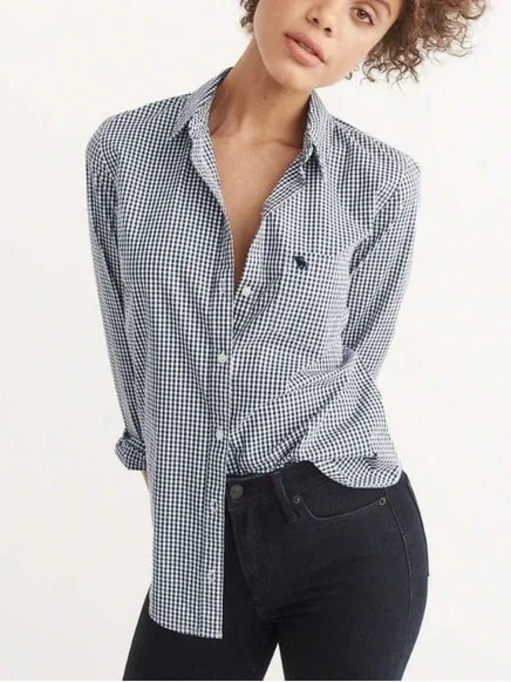 Abercrombie & Fitch black & white checkered Buttondown Shirt size S